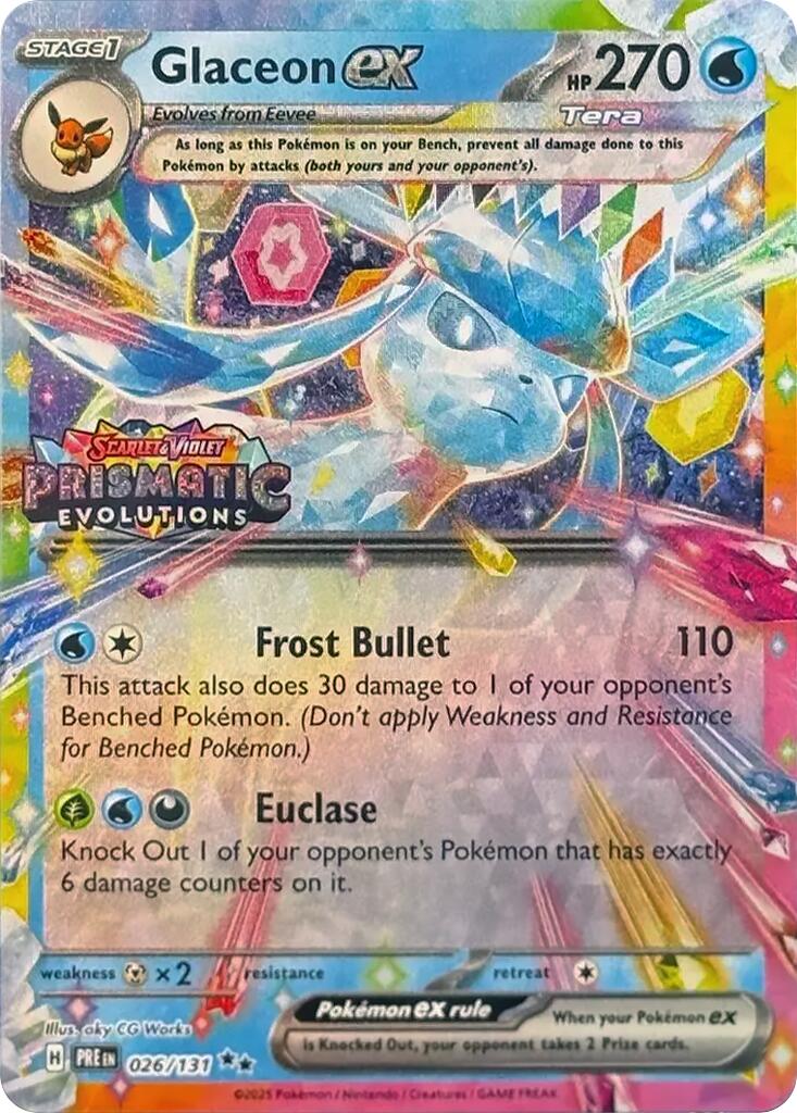 Glaceon ex (026/131) (Prismatic Evolutions Stamp) [Scarlet & Violet: Prismatic Evolutions] | Game Master's Emporium (The New GME)