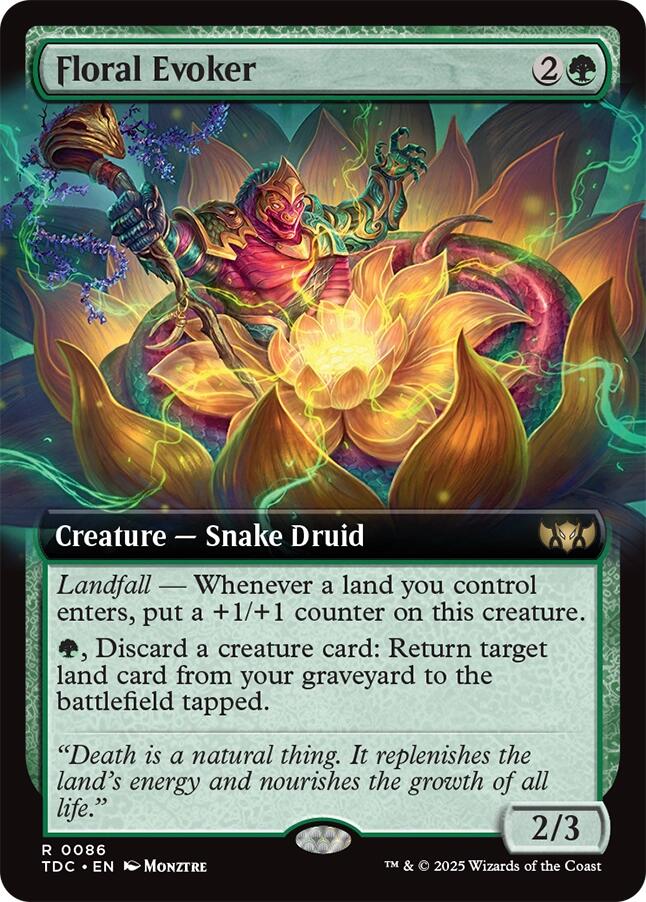 Floral Evoker (Extended Art) [Tarkir: Dragonstorm Commander] | Game Master's Emporium (The New GME)