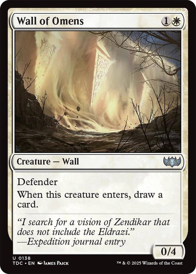 Wall of Omens [Tarkir: Dragonstorm Commander] | Game Master's Emporium (The New GME)