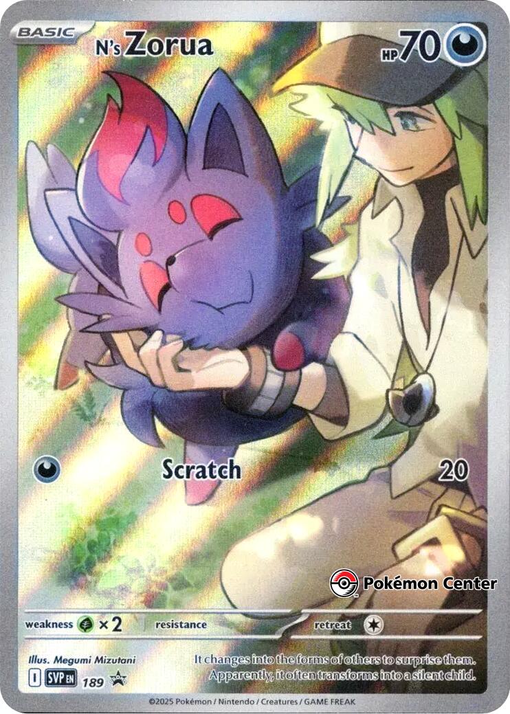N's Zorua (SVP189) (Pokemon Center Exclusive) [Scarlet & Violet: Black Star Promos] | Game Master's Emporium (The New GME)