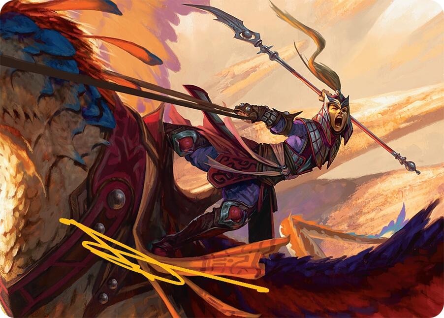 Dragonback Lancer Art Card (3/54) (Gold-Stamped Signature) [Tarkir: Dragonstorm Art Series] | Game Master's Emporium (The New GME)
