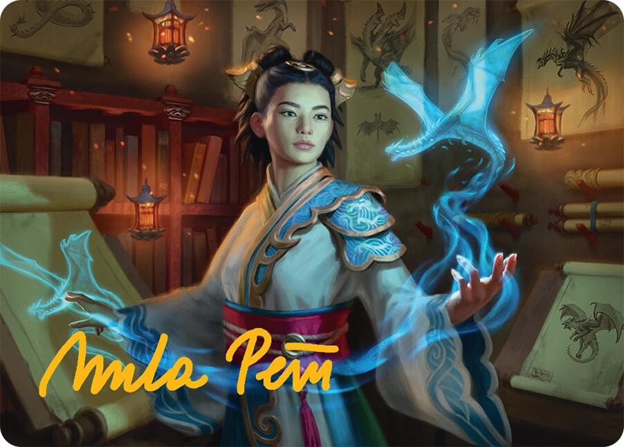 Dragonologist Art Card (6/54) (Gold-Stamped Signature) [Tarkir: Dragonstorm Art Series] | Game Master's Emporium (The New GME)