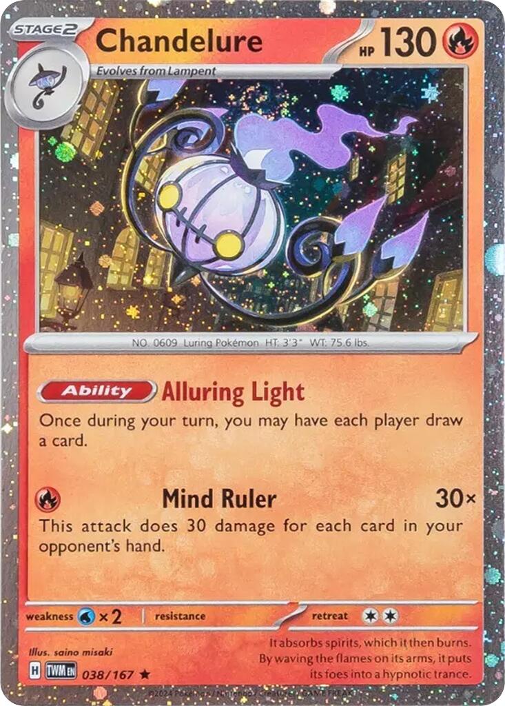 Chandelure (038/167) (Cosmos Holo) [Scarlet & Violet: Twilight Masquerade] | Game Master's Emporium (The New GME)