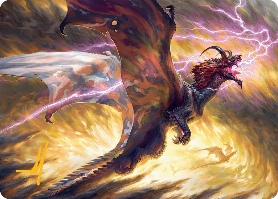 Stormscale Scion Art Card (17/54) (Gold-Stamped Signature) [Tarkir: Dragonstorm Art Series] | Game Master's Emporium (The New GME)