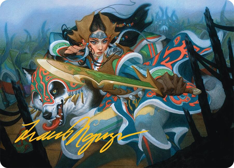 Eshki Dragonclaw Art Card (23/54) (Gold-Stamped Signature) [Tarkir: Dragonstorm Art Series] | Game Master's Emporium (The New GME)