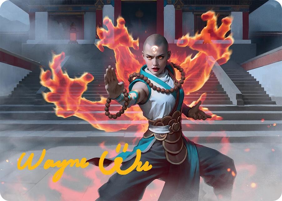 Flamehold Grappler Art Card (24/54) (Gold-Stamped Signature) [Tarkir: Dragonstorm Art Series] | Game Master's Emporium (The New GME)