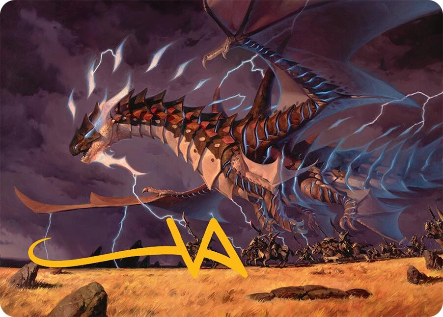 Neriv, Heart of the Storm Art Card (25/54) (Gold-Stamped Signature) [Tarkir: Dragonstorm Art Series] | Game Master's Emporium (The New GME)