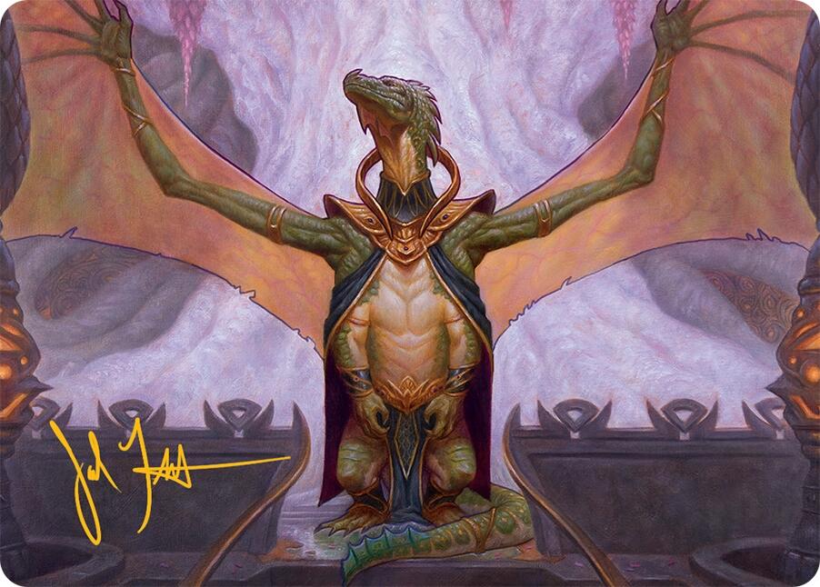 Kheru Goldkeeper Art Card (36/54) (Gold-Stamped Signature) [Tarkir: Dragonstorm Art Series] | Game Master's Emporium (The New GME)