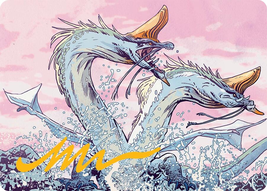 Twinmaw Stormbrood Art Card (39/54) (Gold-Stamped Signature) [Tarkir: Dragonstorm Art Series] | Game Master's Emporium (The New GME)