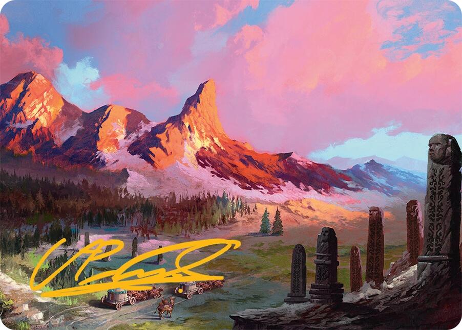 Rugged Highlands Art Card (29/54) (Gold-Stamped Signature) [Tarkir: Dragonstorm Art Series] | Game Master's Emporium (The New GME)