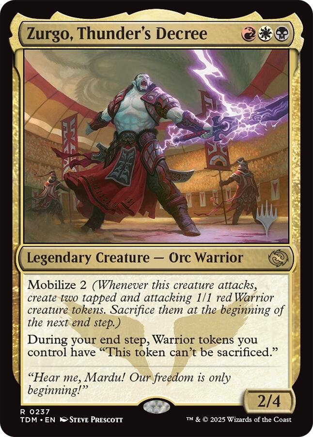 Zurgo, Thunder's Decree [Tarkir: Dragonstorm Promos] | Game Master's Emporium (The New GME)