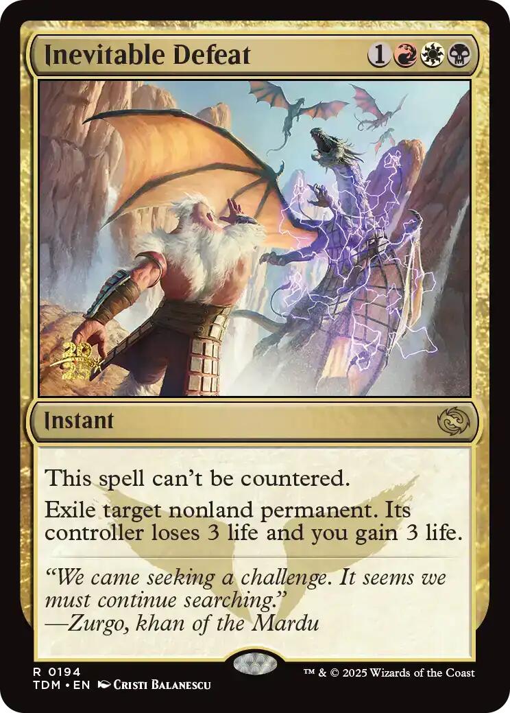 Inevitable Defeat [Tarkir: Dragonstorm Prerelease Promos] | Game Master's Emporium (The New GME)