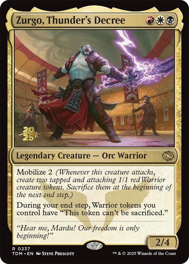 Zurgo, Thunder's Decree [Tarkir: Dragonstorm Prerelease Promos] | Game Master's Emporium (The New GME)