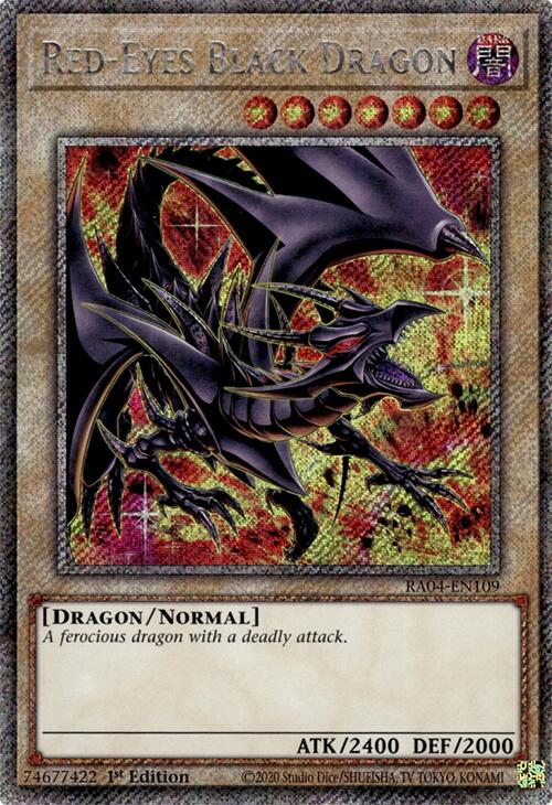 Red-Eyes Black Dragon (8th Art) [RA04-EN109] Platinum Secret Rare | Game Master's Emporium (The New GME)