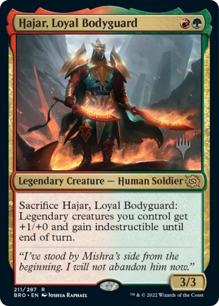Hajar, Loyal Bodyguard (Promo Pack) [The Brothers' War Promos] | Game Master's Emporium (The New GME)