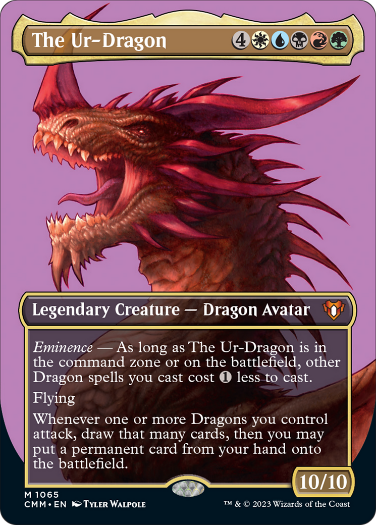 The Ur-Dragon (Borderless Textured Foil Frame Break) [Commander Masters] | Game Master's Emporium (The New GME)