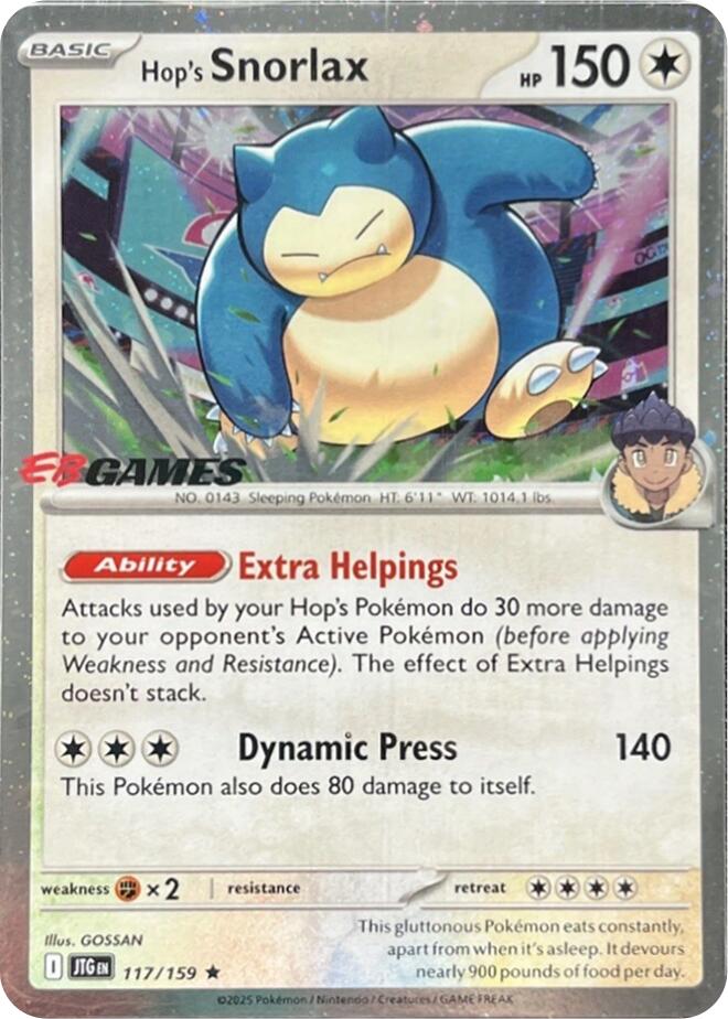 Hop's Snorlax (117/159) (EB Games) (Cosmos Holo) [Scarlet & Violet: Journey Together] | Game Master's Emporium (The New GME)