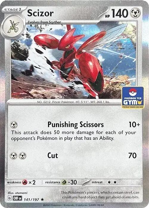 Scizor (141/197) (Pokemon Gym Promo) [Scarlet & Violet: Obsidian Flames] | Game Master's Emporium (The New GME)