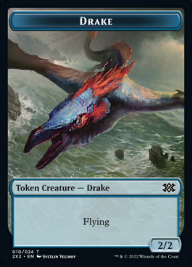 Drake // Knight Double-Sided Token [Double Masters 2022 Tokens] | Game Master's Emporium (The New GME)