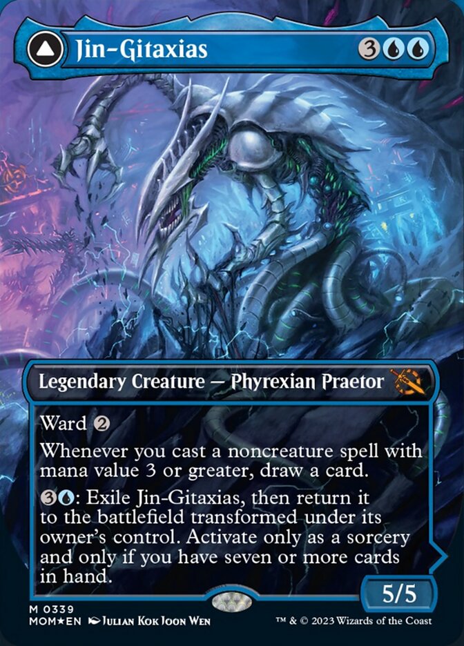 Jin-Gitaxias // The Great Synthesis (Borderless Alternate Art) [March of the Machine] | Game Master's Emporium (The New GME)