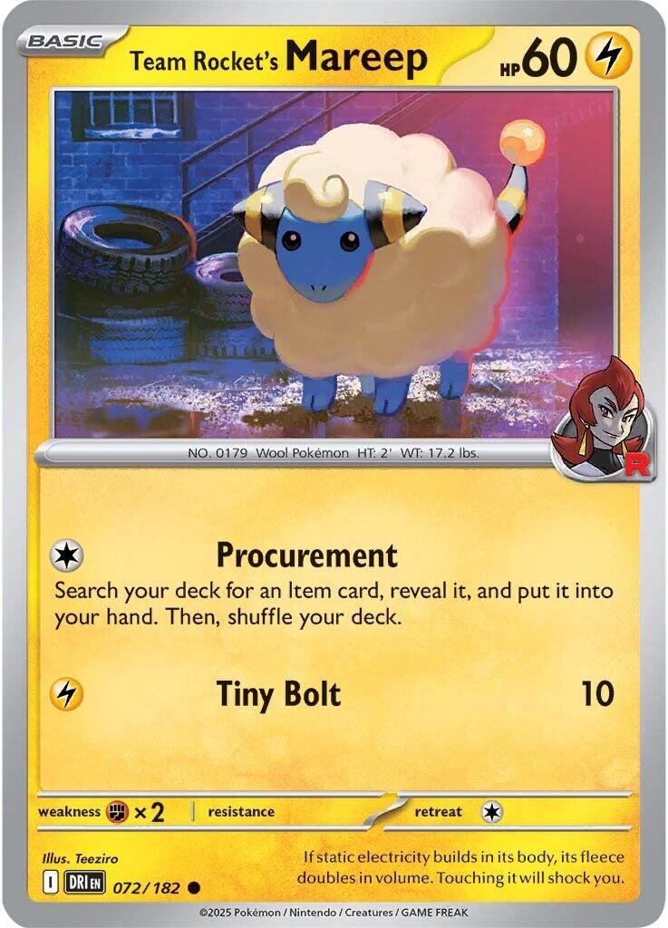 Team Rocket's Mareep (072/182) [Scarlet & Violet: Destined Rivals] | Game Master's Emporium (The New GME)