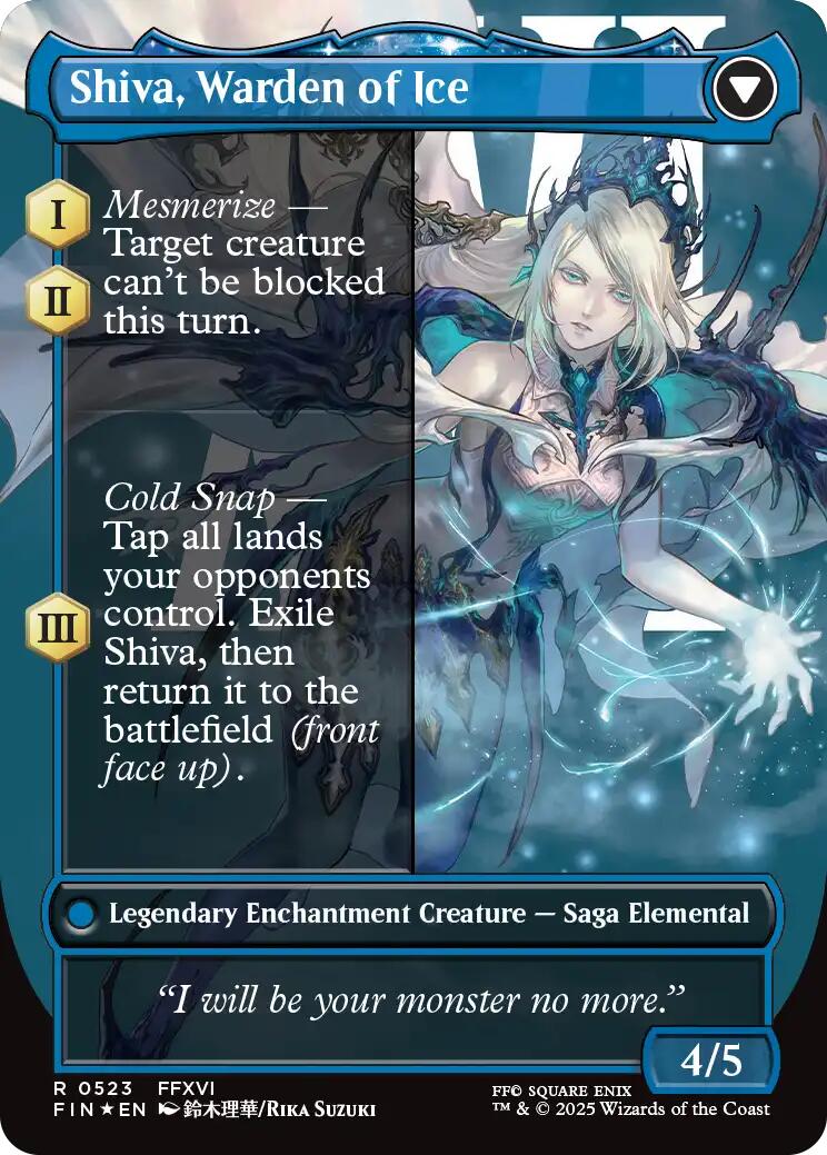 Jill, Shiva's Dominant // Shiva, Warden of Ice (Borderless) (Surge Foil) [FINAL FANTASY] | Game Master's Emporium (The New GME)