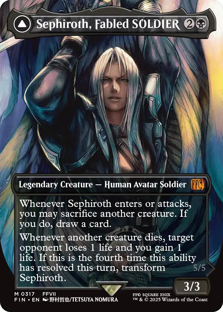 Sephiroth, Fabled SOLDIER // Sephiroth, One-Winged Angel (Borderless) (0317) [FINAL FANTASY] | Game Master's Emporium (The New GME)
