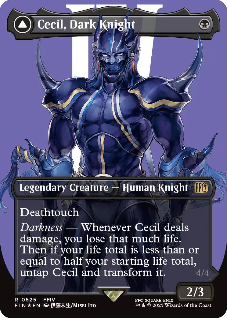 Cecil, Dark Knight // Cecil, Redeemed Paladin (Borderless) (Surge Foil) [FINAL FANTASY] | Game Master's Emporium (The New GME)