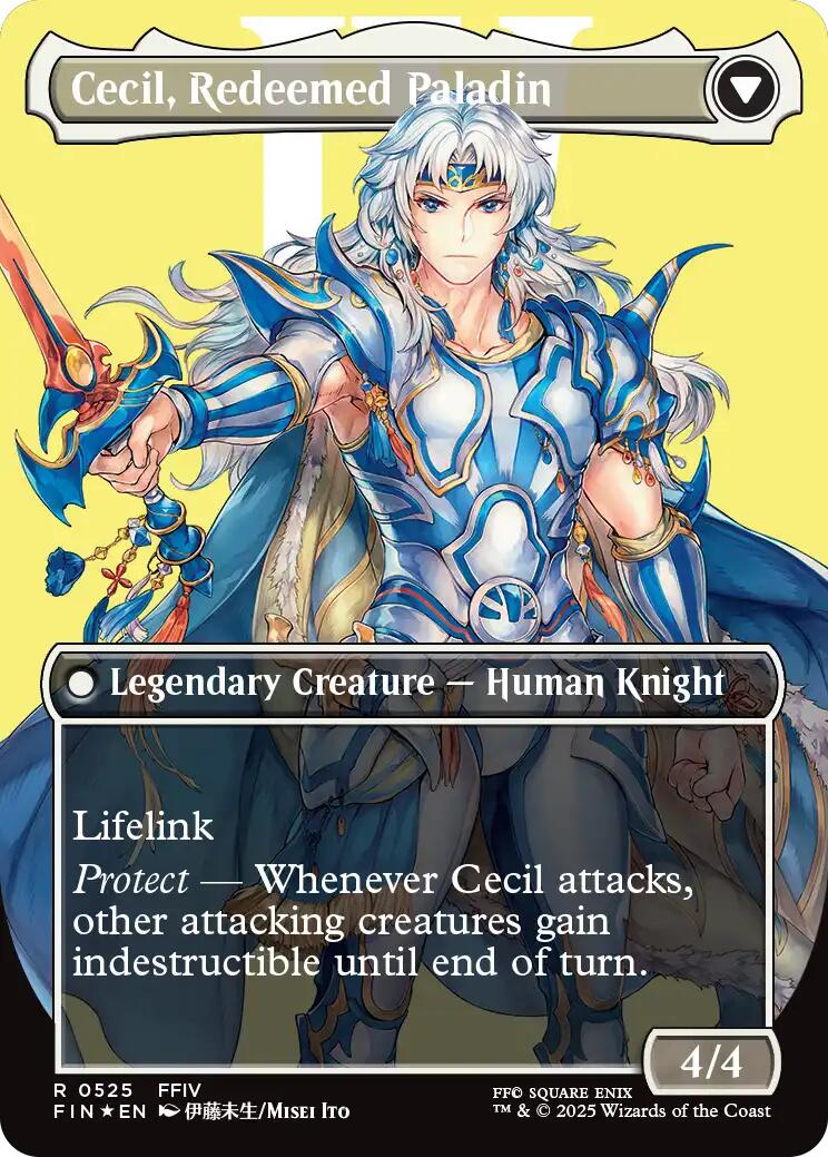 Cecil, Dark Knight // Cecil, Redeemed Paladin (Borderless) (Surge Foil) [FINAL FANTASY] | Game Master's Emporium (The New GME)
