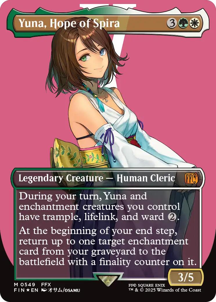 Yuna, Hope of Spira (Borderless) (Surge Foil) [FINAL FANTASY] | Game Master's Emporium (The New GME)