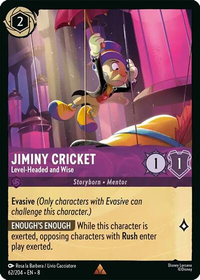 Jiminiy Cricket - Level-Headed and Wise (62/204) [Reign of Jafar] | Game Master's Emporium (The New GME)