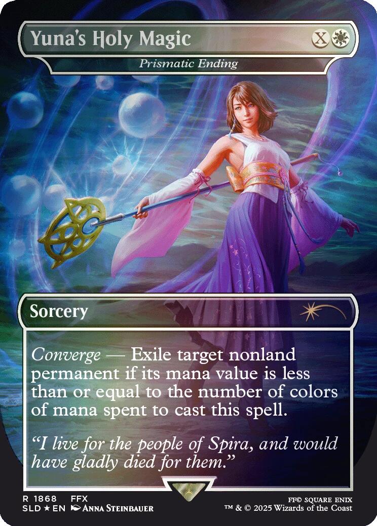 Yuna's Holy Magic - Prismatic Ending (Rainbow Foil) [Secret Lair Drop Series] | Game Master's Emporium (The New GME)