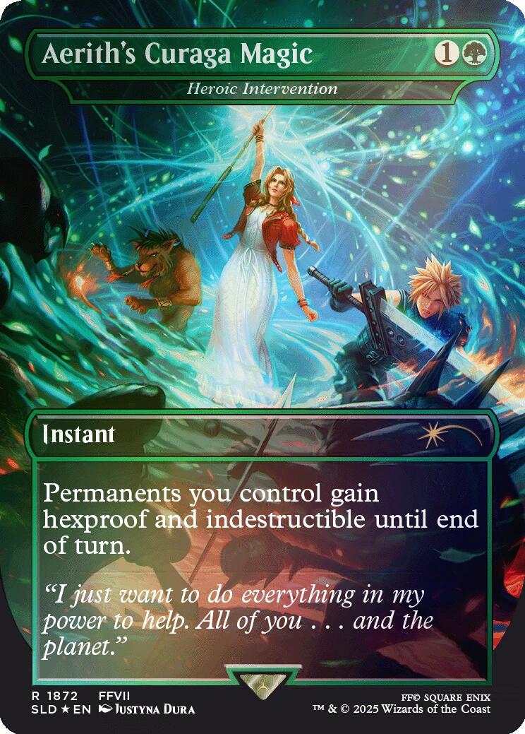 Aerith's Curaga Magic - Heroic Intervention (Rainbow Foil) [Secret Lair Drop Series] | Game Master's Emporium (The New GME)