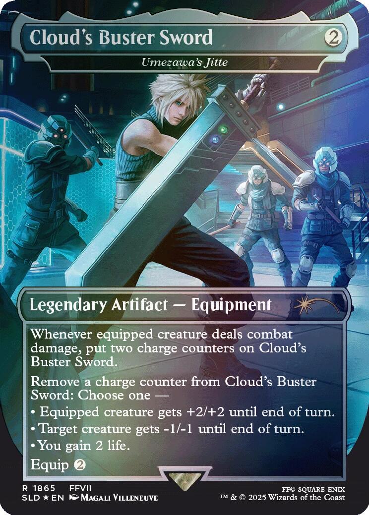 Cloud's Buster Sword - Umezawa's Jitte (Rainbow Foil) [Secret Lair Drop Series] | Game Master's Emporium (The New GME)