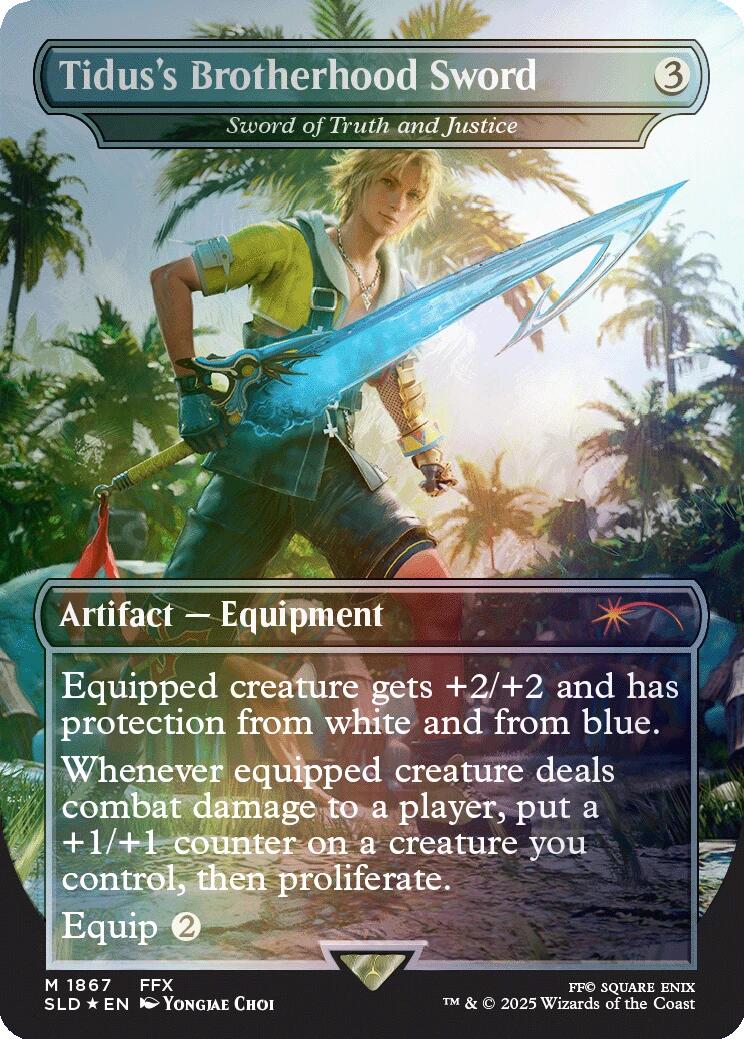 Tidus's Brotherhood Sword - Sword of Truth and Justice (Rainbow Foil) [Secret Lair Drop Series] | Game Master's Emporium (The New GME)