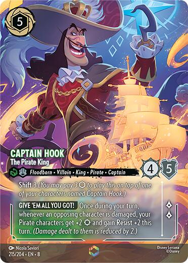 Captain Hook - The Pirate King (Enchanted) (215/204) [Reign of Jafar] | Game Master's Emporium (The New GME)