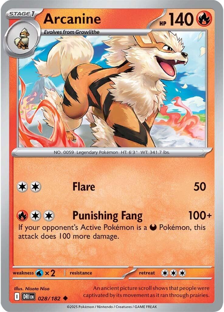 Arcanine (028/182) [Scarlet & Violet: Destined Rivals] | Game Master's Emporium (The New GME)