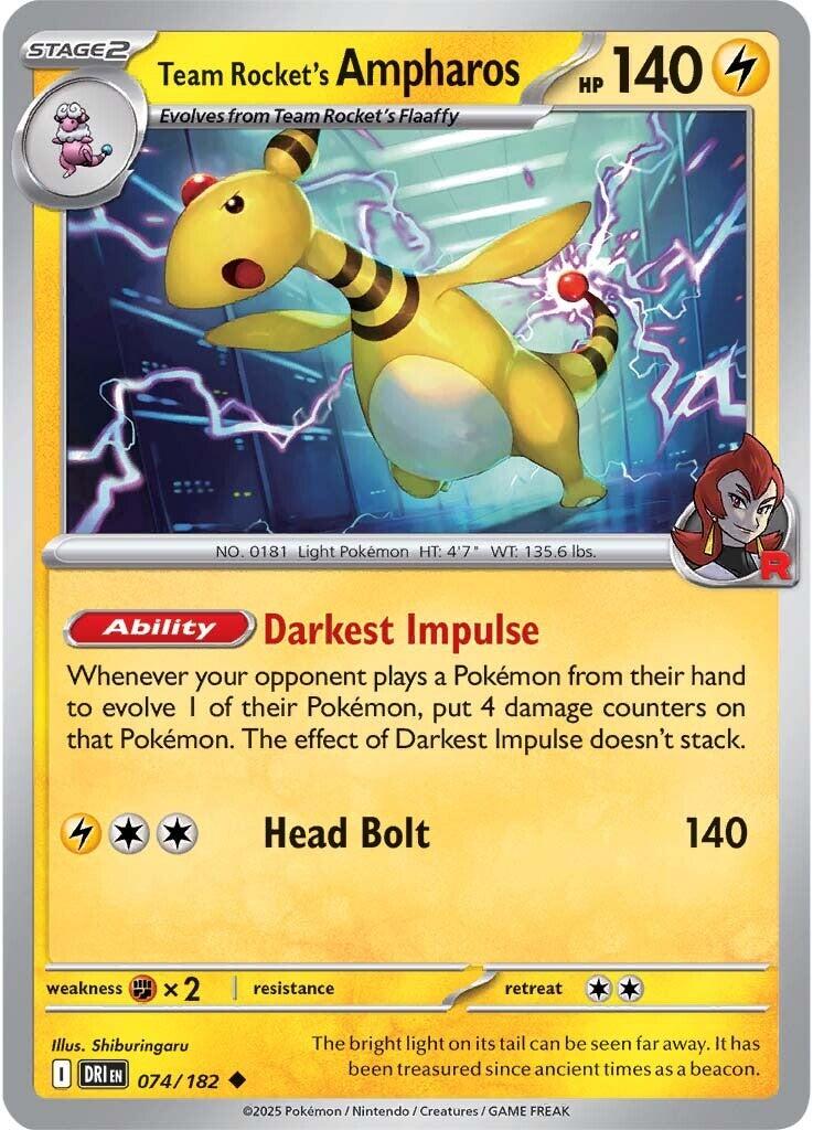 Team Rocket's Ampharos (074/182) [Scarlet & Violet: Destined Rivals] | Game Master's Emporium (The New GME)