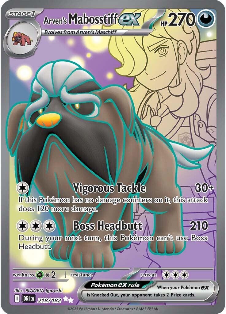 Arven's Mabosstiff ex (218/182) [Scarlet & Violet: Destined Rivals] | Game Master's Emporium (The New GME)