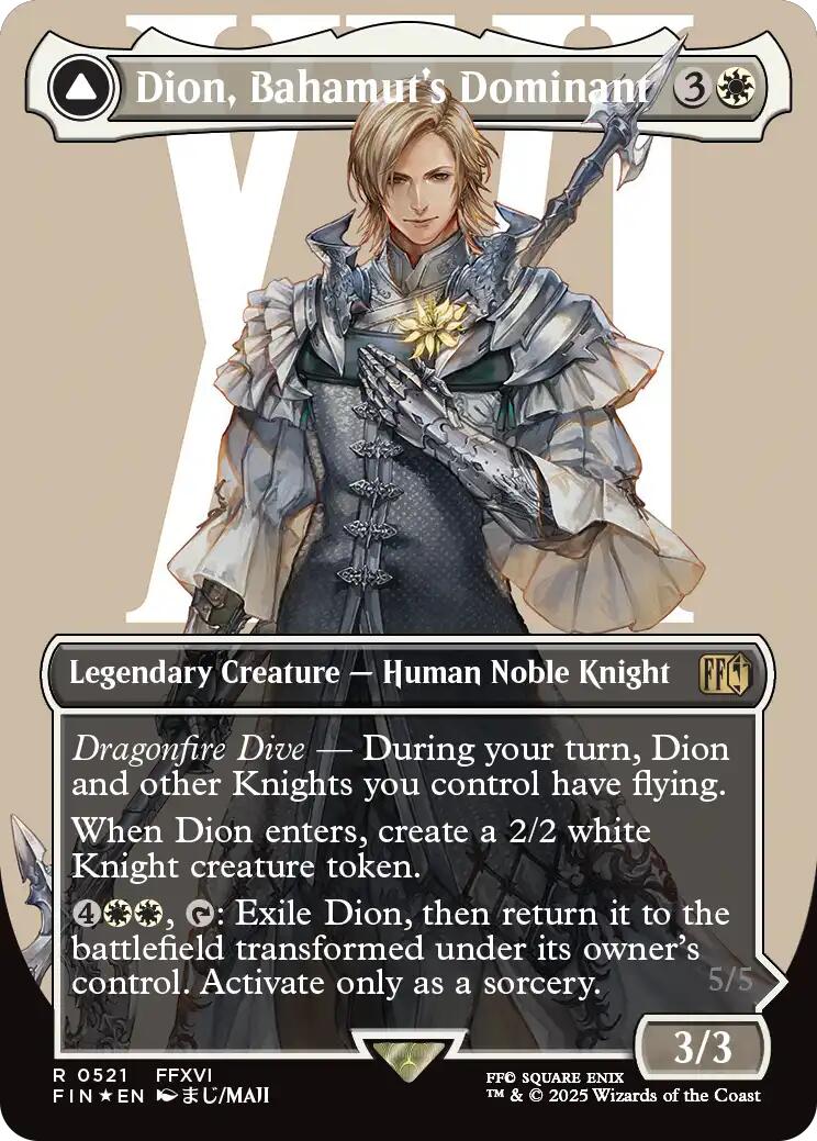 Dion, Bahamut's Dominant // Bahamut, Warden of Light (Borderless) (Surge Foil) [FINAL FANTASY] | Game Master's Emporium (The New GME)