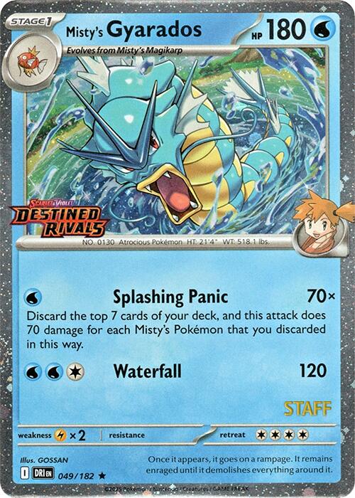 Misty's Gyarados (049/182) (Prerelease Staff) [Scarlet & Violet: Destined Rivals] | Game Master's Emporium (The New GME)