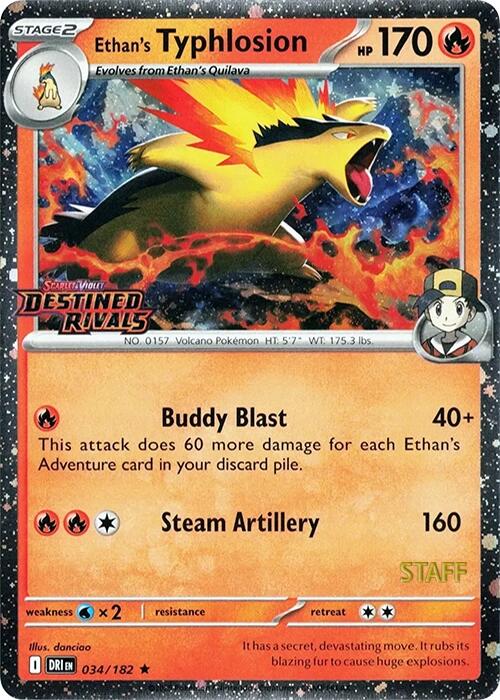 Ethan's Typhlosion (034/182) (Prerelease Staff) [Scarlet & Violet: Destined Rivals] | Game Master's Emporium (The New GME)
