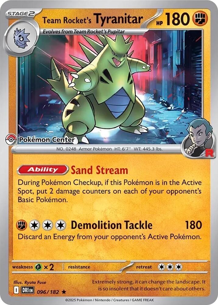 Team Rocket's Tyranitar (096/182) (Pokemon Center Exclusive) [Miscellaneous Cards] | Game Master's Emporium (The New GME)