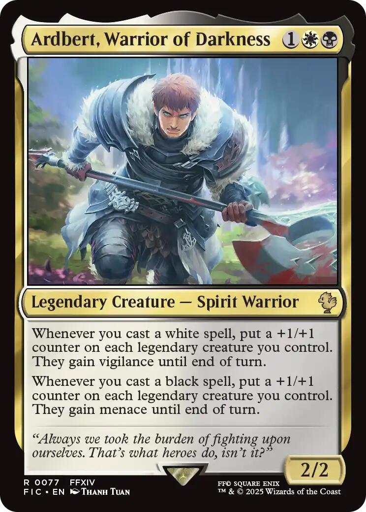 Ardbert, Warrior of Darkness (Surge Foil) [FINAL FANTASY Commander] | Game Master's Emporium (The New GME)