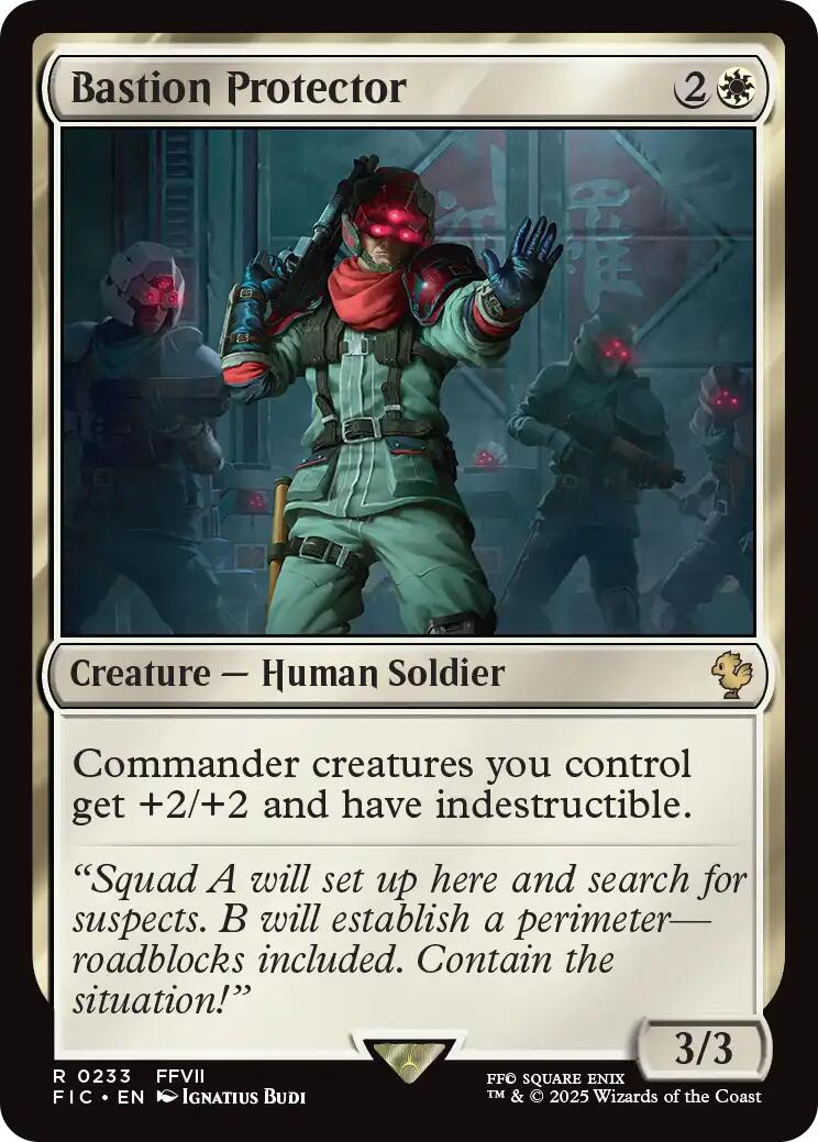 Bastion Protector (Surge Foil) [FINAL FANTASY Commander] | Game Master's Emporium (The New GME)