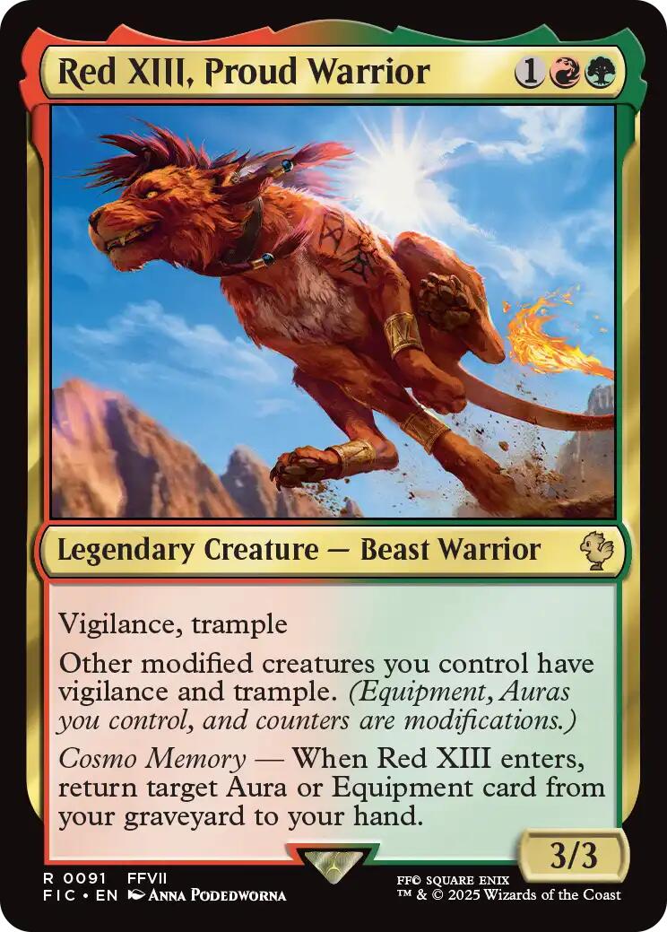Red XIII, Proud Warrior (Surge Foil) [FINAL FANTASY Commander] | Game Master's Emporium (The New GME)