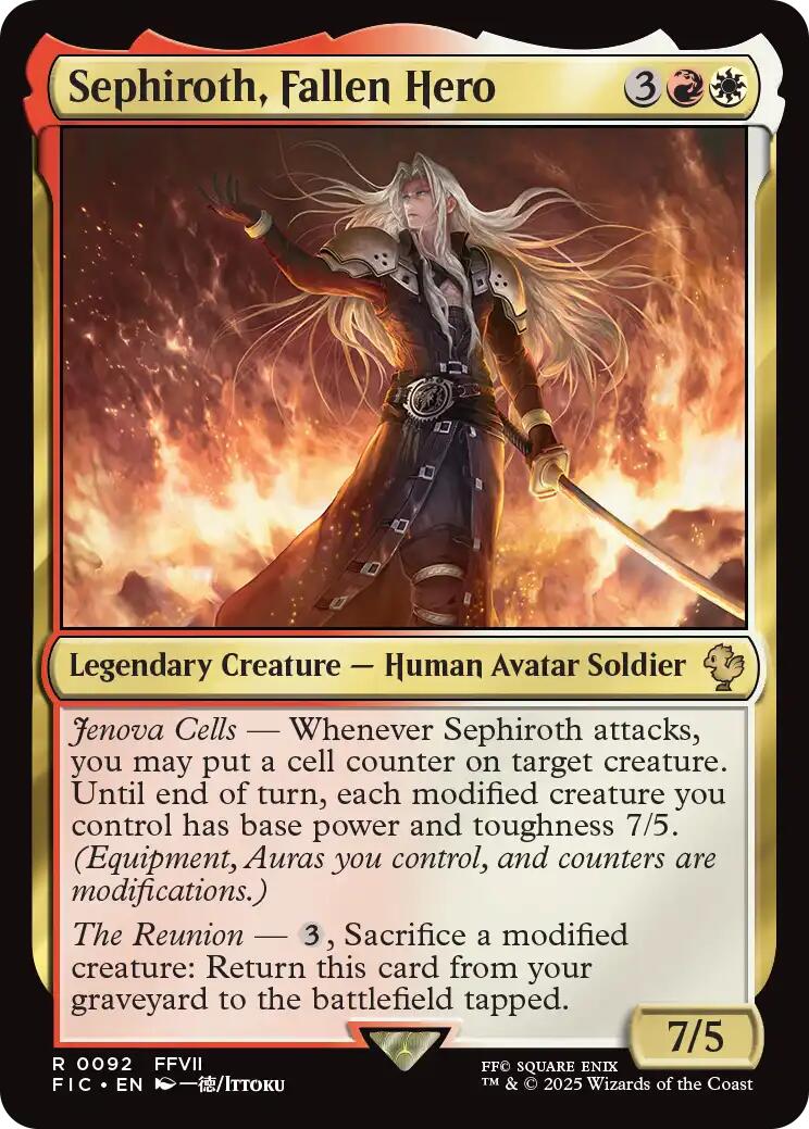 Sephiroth, Fallen Hero (Surge Foil) [FINAL FANTASY Commander] | Game Master's Emporium (The New GME)