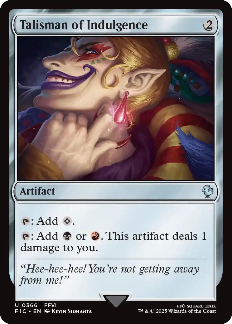 Talisman of Indulgence (Surge Foil) [FINAL FANTASY Commander] | Game Master's Emporium (The New GME)