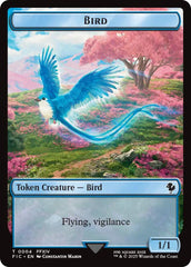 Bird // Hero (0028) Double-Sided Token (Surge Foil) [FINAL FANTASY Commander Tokens] | Game Master's Emporium (The New GME)