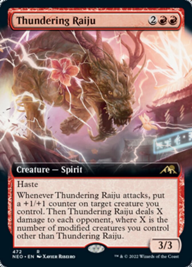 Thundering Raiju (Extended Art) [Kamigawa: Neon Dynasty] | Game Master's Emporium (The New GME)